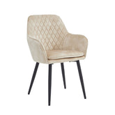 Chaise de salle à manger Laura - Velours Adore beige